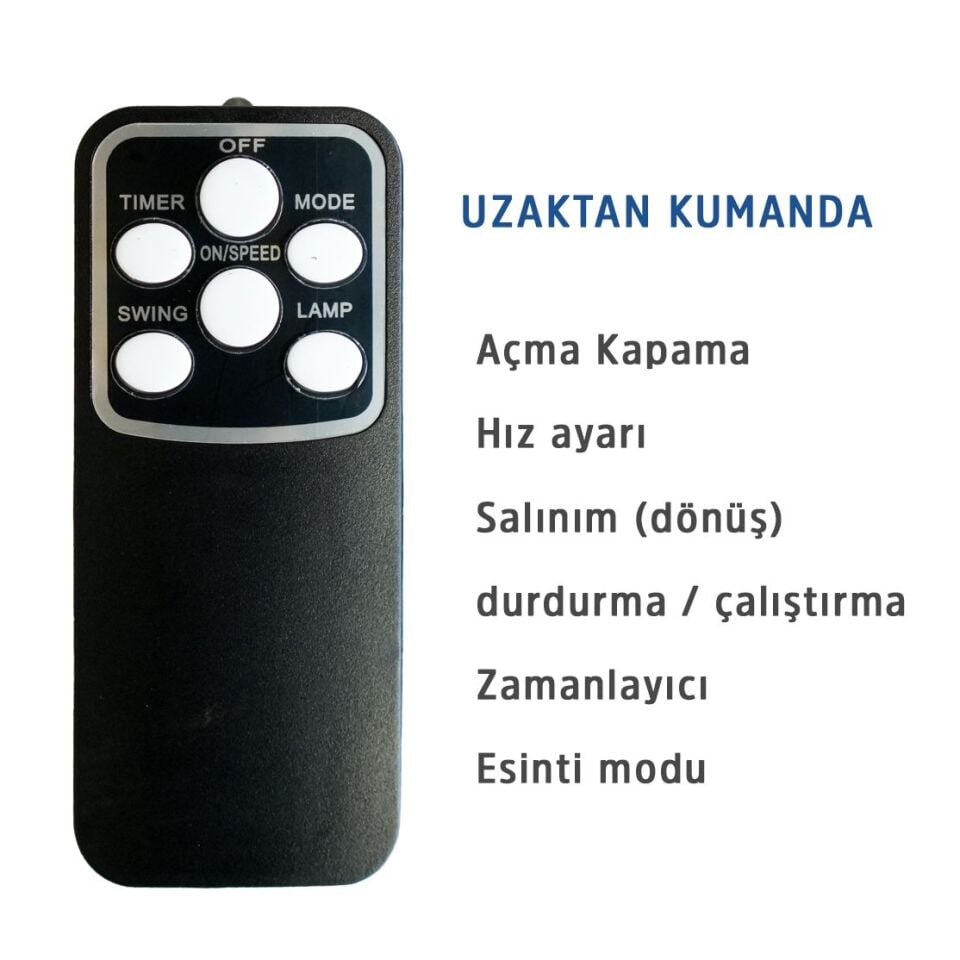 Farken 65cm Sanayi Tipi Uzaktan Kumandalı Endüstriyel Vantilatör