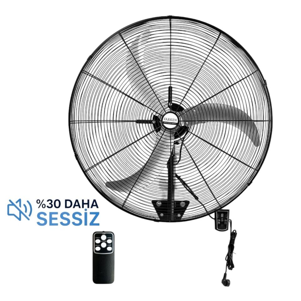 Farken Sanayi Tipi Vantilatör Uzaktan Kumandalı Endüstriyel Fan 75Cm
